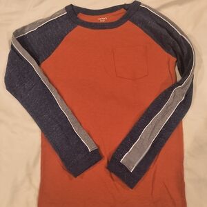 Carter's Orange and Navy Long Sleeve Shirt